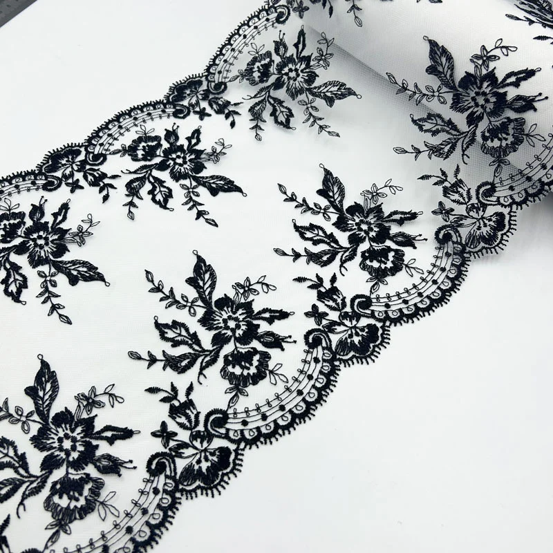 1 ярд кружевная ткань с вышивкой двухцветная отделка аксессуары для одежды
