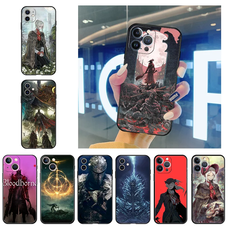 

Phone Case for iphone 14 7 8 Plus 11 12 13 Pro XS Max 14Plus Mini XR SE X Bloodborne Game Art Soft Black Silicone Cover Fundas