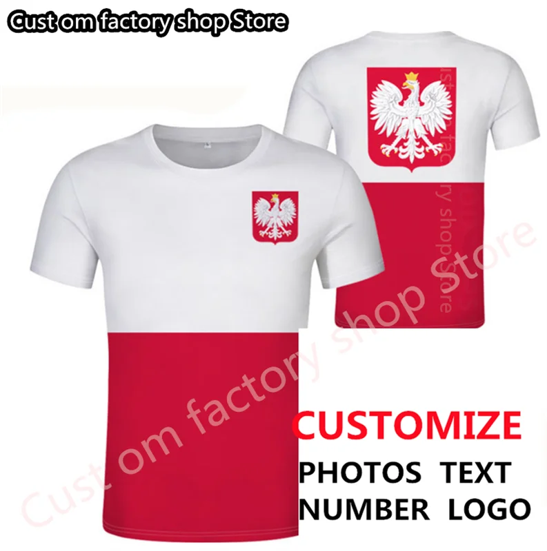

POLAND t shirt diy free custom name number Summer Trendy Short Sleeve T-Shirt Top Men/Female Short Sleeve Top