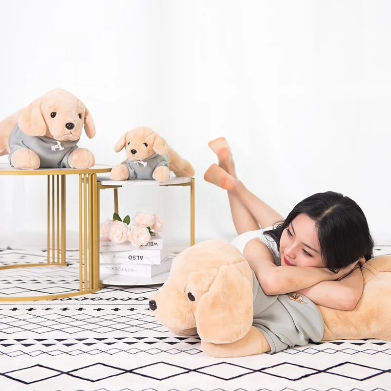 Plush Toy Simulation Dog Golden Retriever Dog With Shirt Simulation Home Decoration Cute Children Accompany Toys Gifts For Kids images - 6