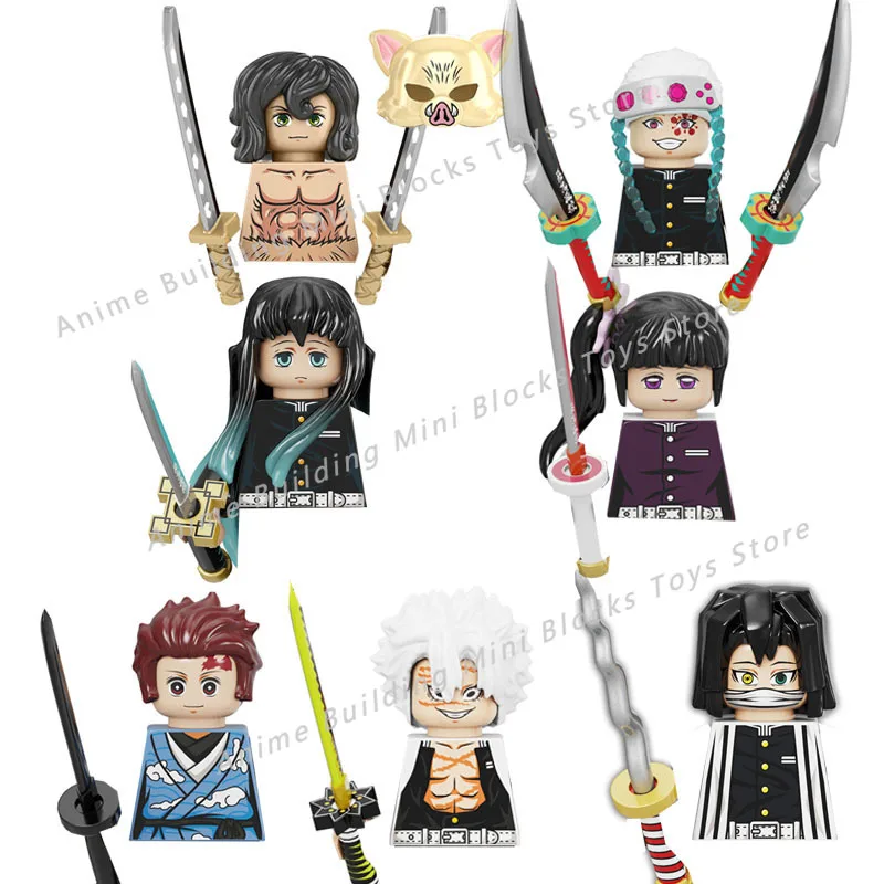 

KF1724 New Demon Slayer Building Blocks Kamado Tanjirou Bricks Anime Mini Action Figures Heads Assembly Toy Kids Birthday Gifts