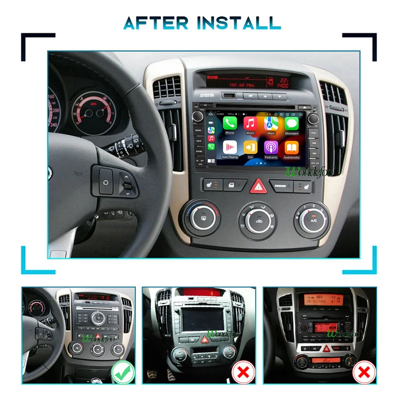 Автомагнитола Naviunit 2 din android 11 с экраном для Kia Ceed 2010-2012 мультимедийные видеоплееры