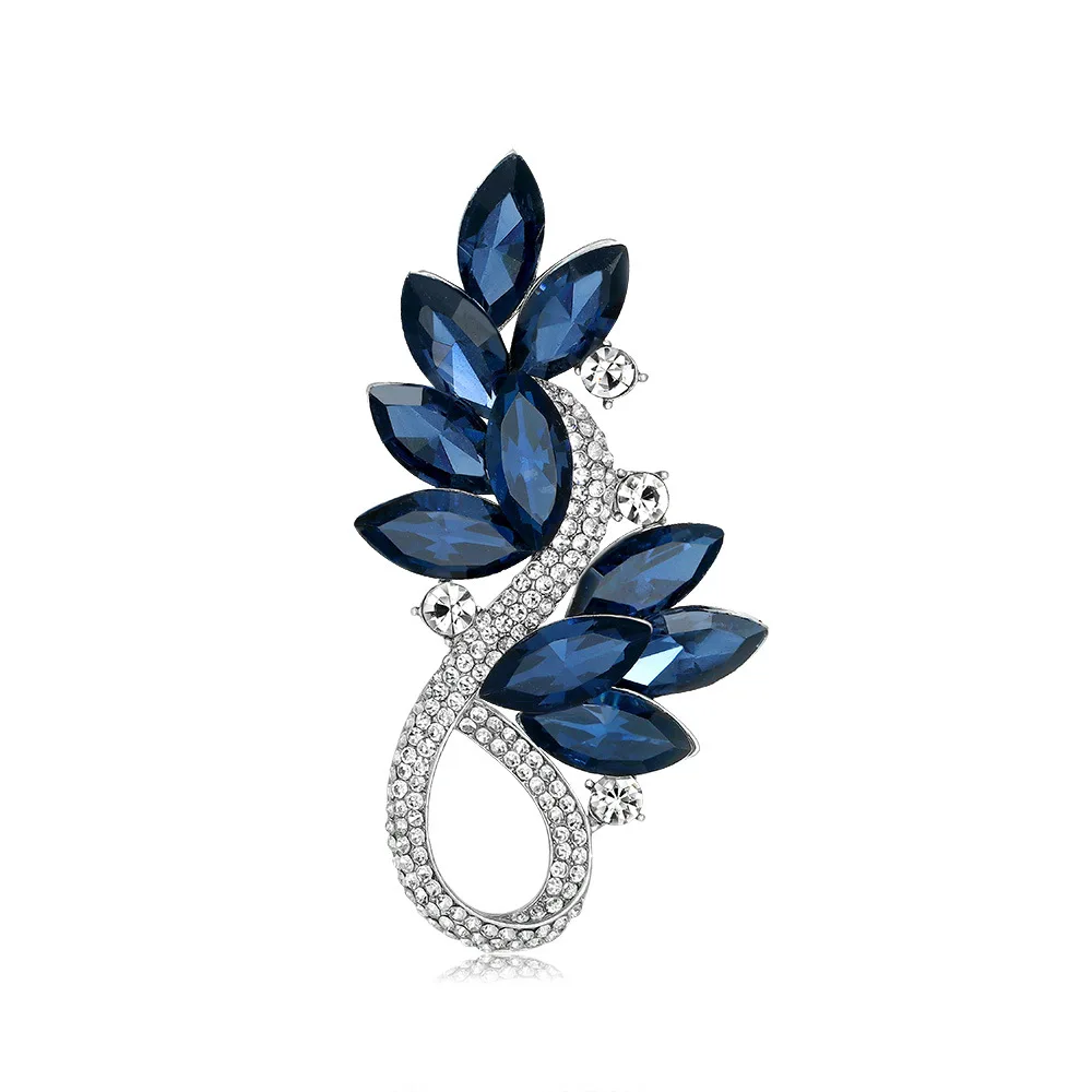 

Bouquet Flower Brooch Pin for Women Girl Unisex Silver Plated Crystal Brooches Lapel Pins Dress Accessories Holiday Jewelry Gift