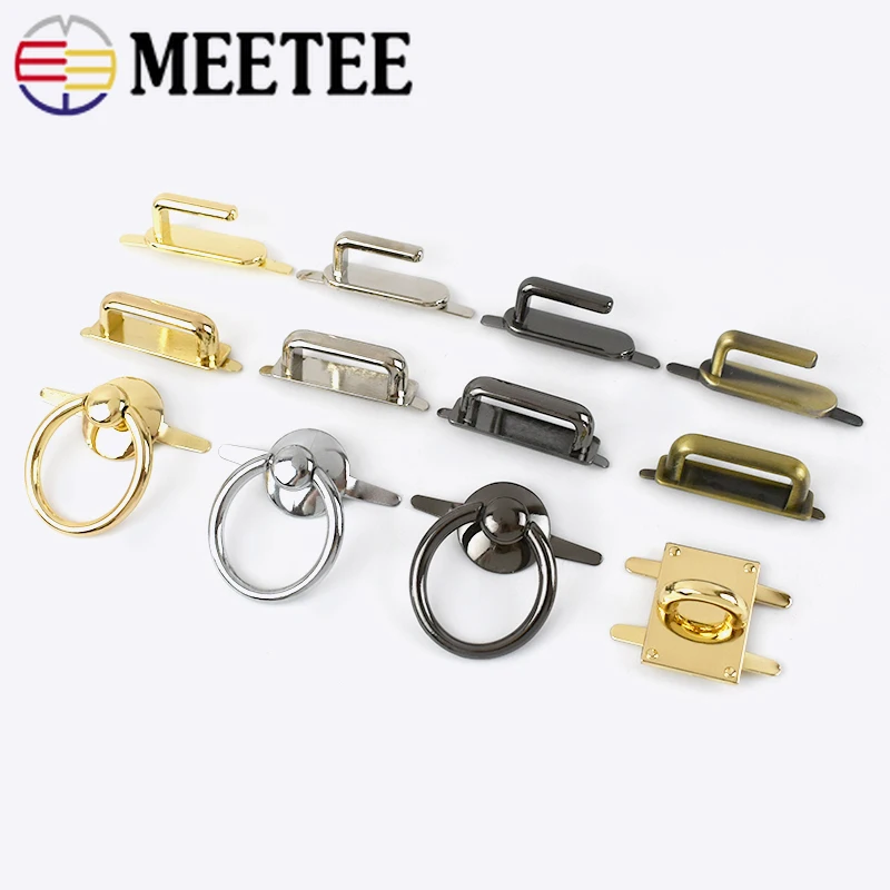 2/4/10Pcs Bags Metal Buckles D Ring Bridge Connector Hang Hook Handbags Side Clip Claps Decoration Buckle DIY Sewing Accessories