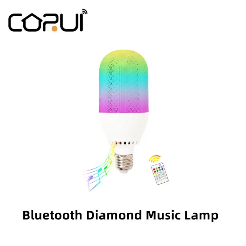 

Bluetooth-лампа CORUI с алмазным свесветильник, Беспроводная Bluetooth RGB плюс белый свет, 12 Вт, цветная музыкальная лампа