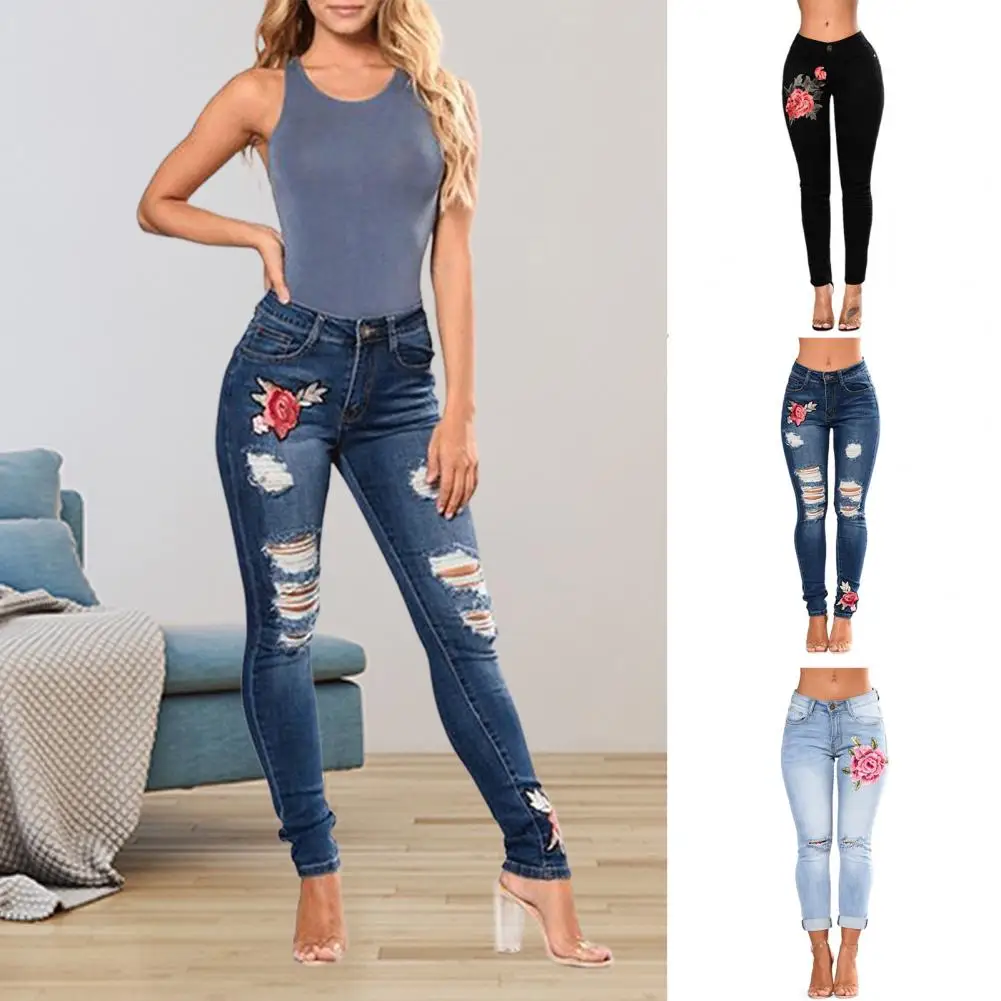 

Cool Denim Pants Slim Fit Tassel Mid-Waist Women Jeans Long Good Elasticity Pencil Jeans Female Clothing