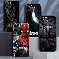 spiderman venom for iphone 13 12 11 pro max mini se 6 6s 7 8 plus x xr xs max phone case black back coque silicone cover