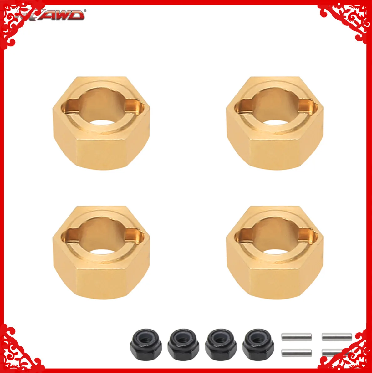 4 шт. полное Латунное колесо hex концентратор, адаптеры G H7 * 4 мм для FMS EAZYRC Roc хобби 1/24 FCK24 ползунок Запчасти для модификации