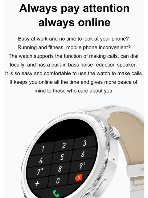 HK43 NFC Smart Watch Women Wireless Charging Smart Watches Bluetooth Call Smartwatch IP68 Waterproof 1.36 Inch 390*390 HD Screen 5