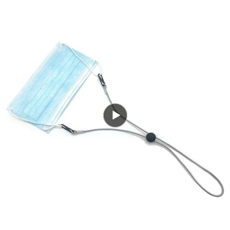 

Adjustable Face Mask With Anti-loss Drawstring, Mask Hanging Rope Holder With Two Hooks Neck Chains Lanyard Organizer Supplies