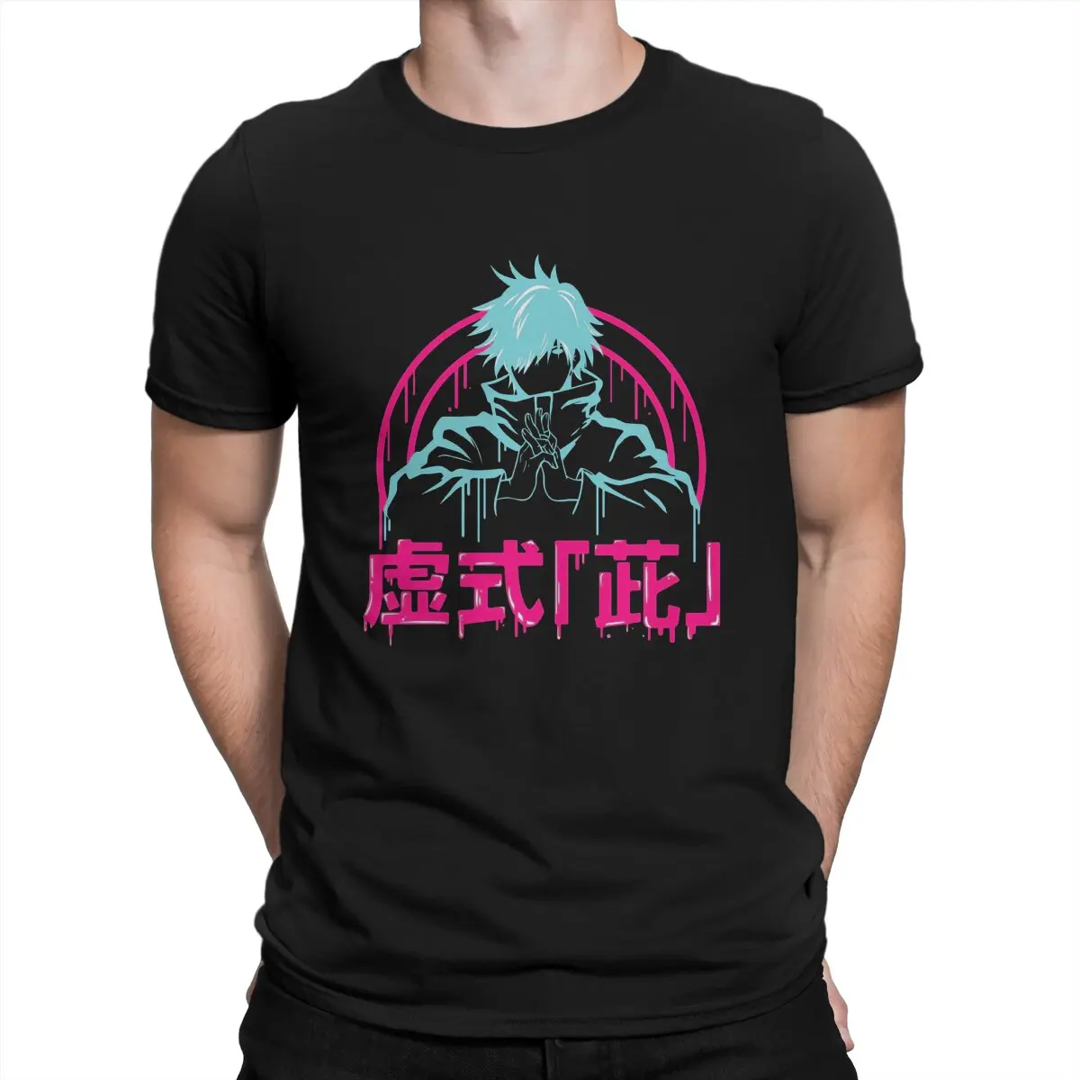 

Jujutsu Kaisen Anime Newest TShirt for Men HOLLOW PURPLE GOJO Round Collar Basic T Shirt Distinctive Birthday Gifts Streetwear