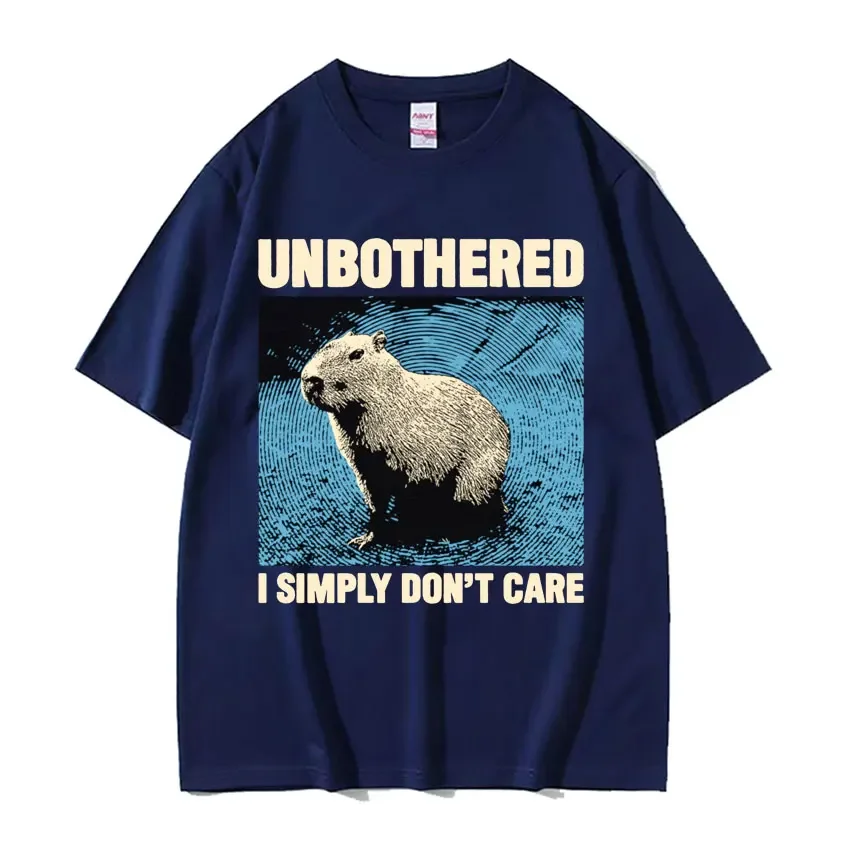 Unbothered I Simply Don't Care Забавная японская капибара Винтажная футболка с рисунком