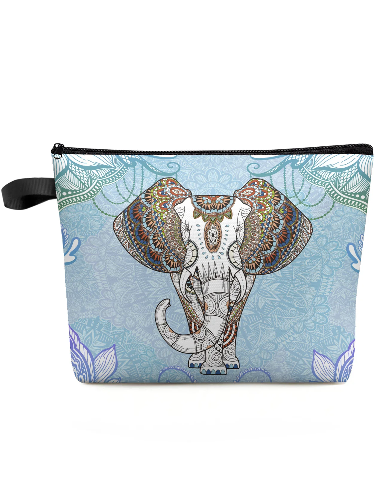 

Elephant mandala Indian national Large Capacity Travel Cosmetic Bag Portable Makeup Storage Pouch Women Waterproof Pencil Case