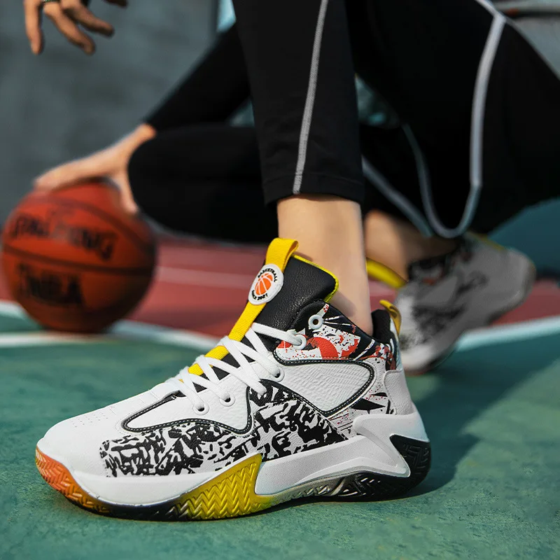 2022 New Men's Shoes Summer Casual Sneakers High-top Basketball Shoes Soft Bottom Youth Combat Sports Shoes Men