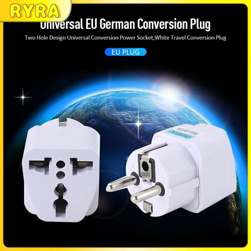 

Universal EU Plug Adapter International AU UK US To EU Euro KR AC Travel Adapter Electrical Plug Converter Power Socket 1pcs