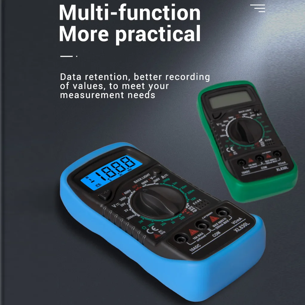 

Digital Multimeter Adjustable LCD Voltmeter Handheld Portable Diode Multimeter