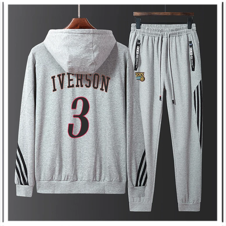 

2022 Hoodies Mens New American Basketball Jerseys Clothes Philadelphia 76ers Allen Iverson #3 Iverson Sweatshirt Set Jacket