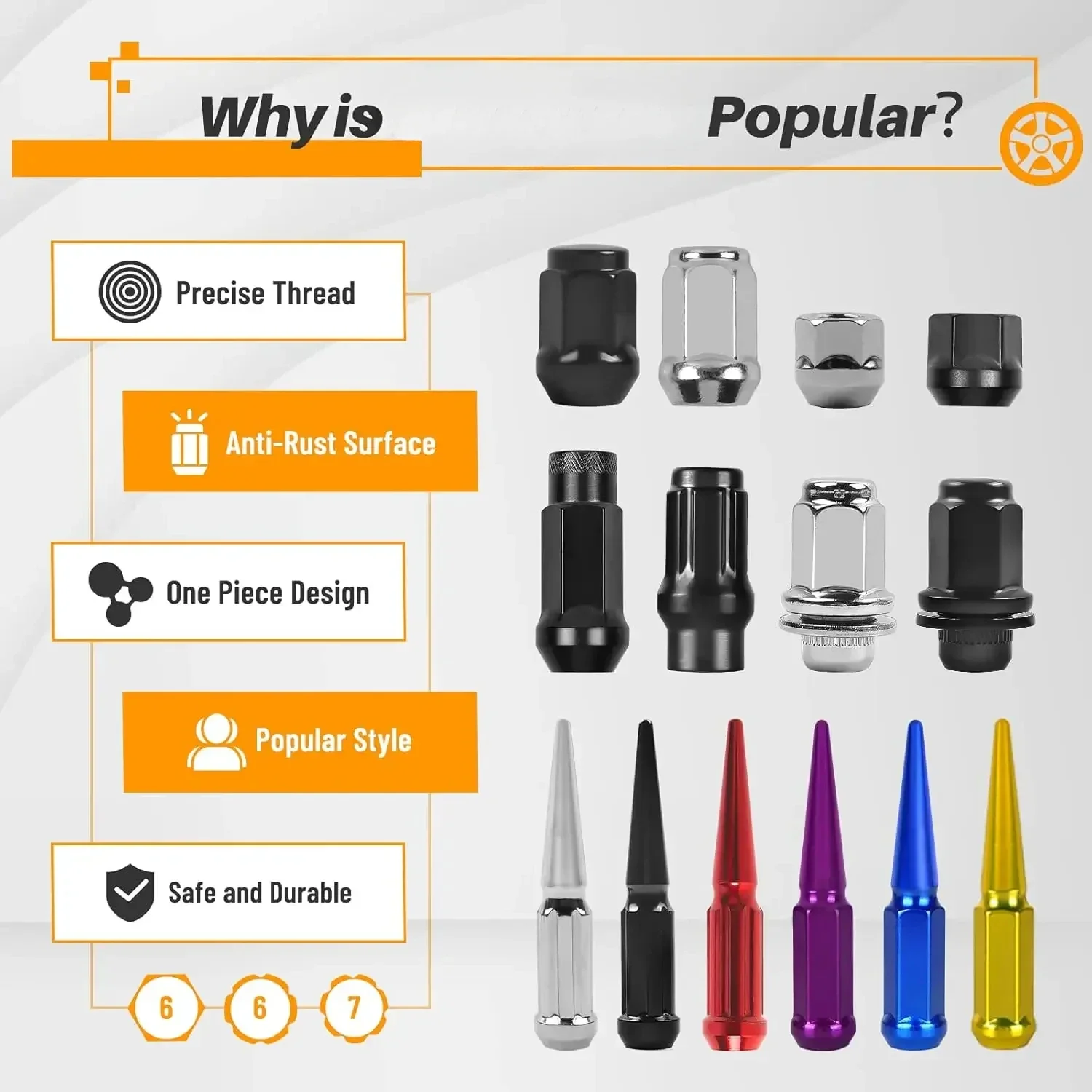 20 шт. гайки M12X1.5OEM Mag Lug — 1 87 дюйма (47 мм) высота 13/16 шестигранная черная замена для