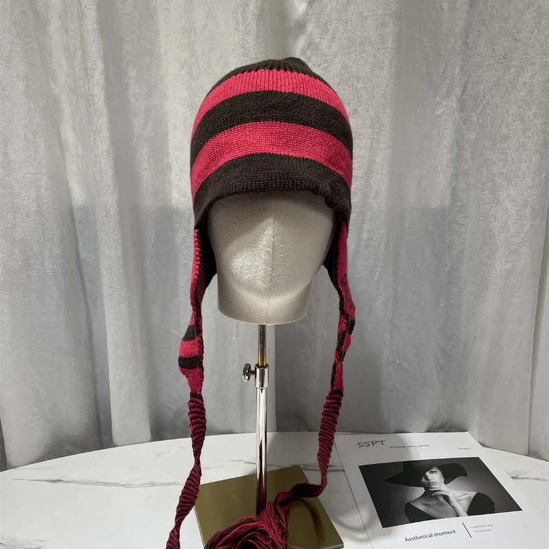 

Anime Cosplay Apparel Beanies Okazaki Shinichi NANA Hats Girl Women Tassel Ear Protection Hat Winter Fall Casual Bonnet Gorro