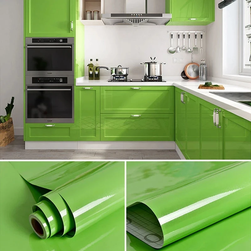 

PVC Self Adhesive Wallpaper Solid Color DIY Decorative Films Furniture Stickers Kitchen Cabinet Waterproof Home Decor Wall Paper