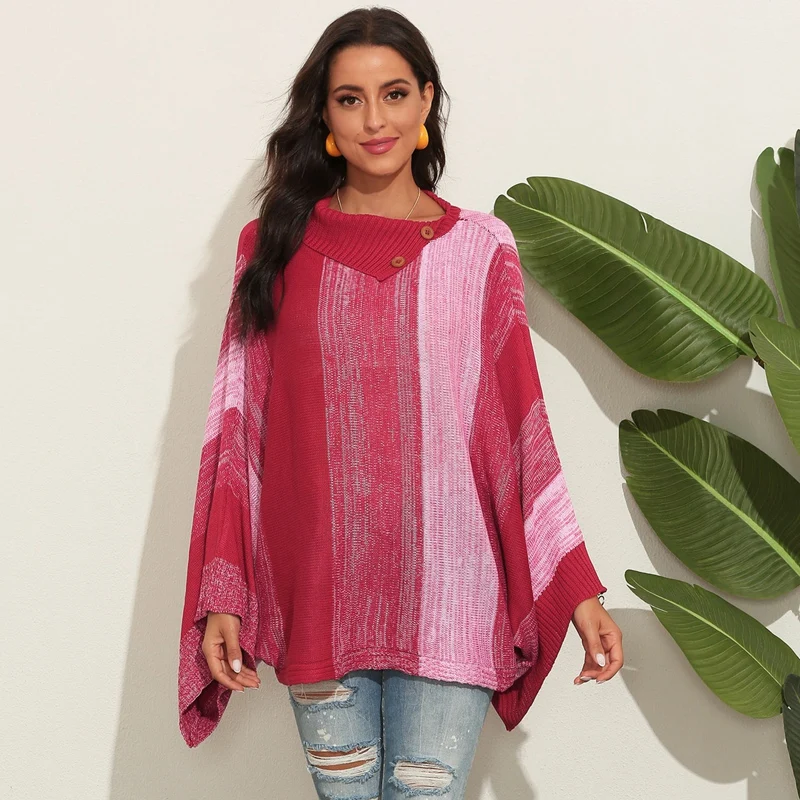 

Лидер продаж, Kf-Новые Модные женские пуловеры с рукавом летучая мышь, Женский Повседневный Свободный Асимметричный вязаный свитер