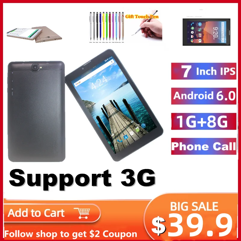 Новейший 7-дюймовый планшет G7 3G с функцией телефонных звонков на базе Android, модель SC7731, телефон 1 ГБ ОЗУ, 8 Гб ПЗУ, GPS, двойная камера, Wi-Fi, четырехъядерный процессор