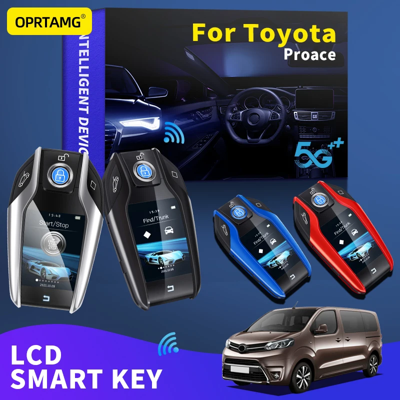 

For Toyota Proace 2000-2021 High tech Car Smart Remote Control Key LCD Display keychain Smart Key Modified key Car Accessories