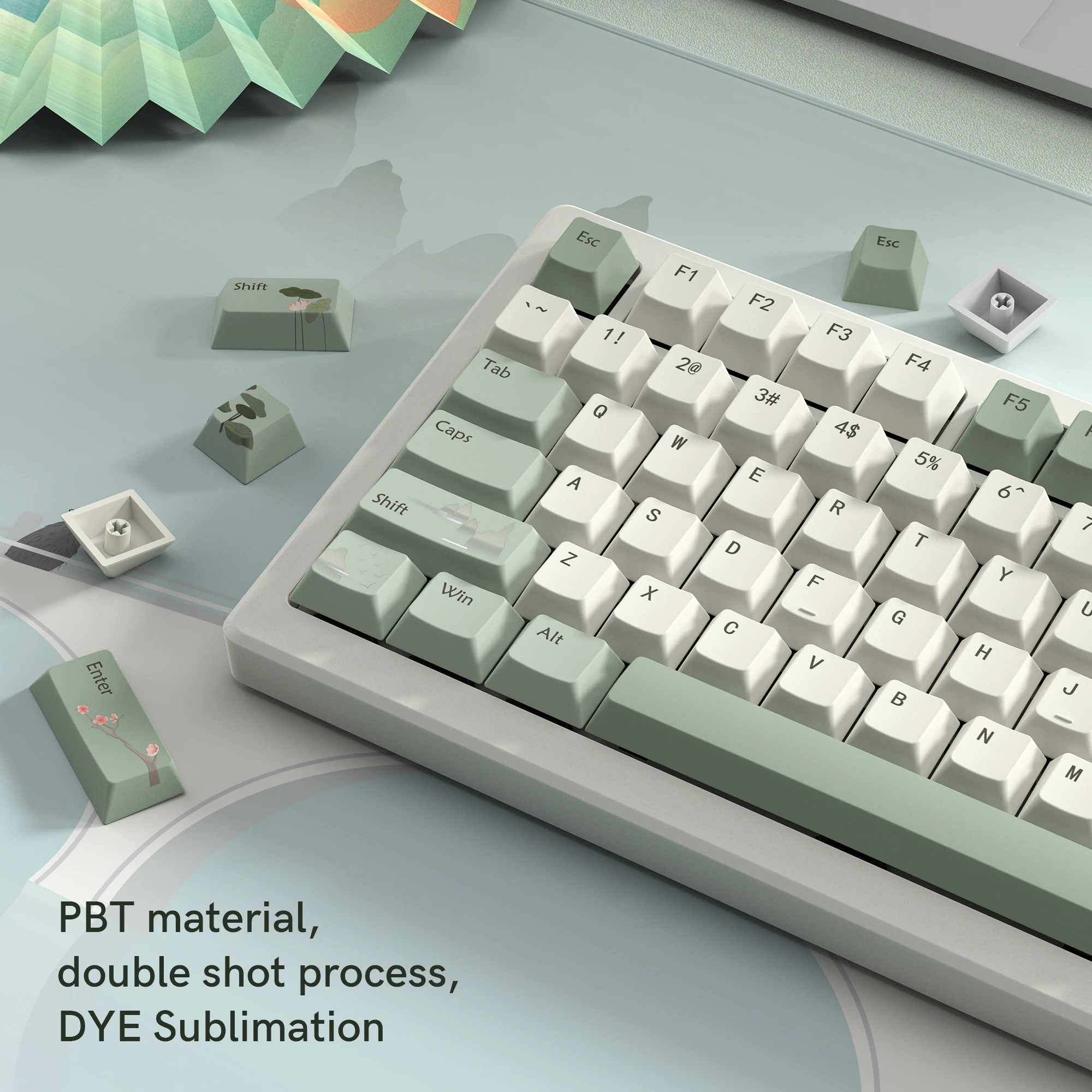 134 клавиши Cherry Profile весенний чай сублимационная краска колпачки для клавиш из ПБТ
