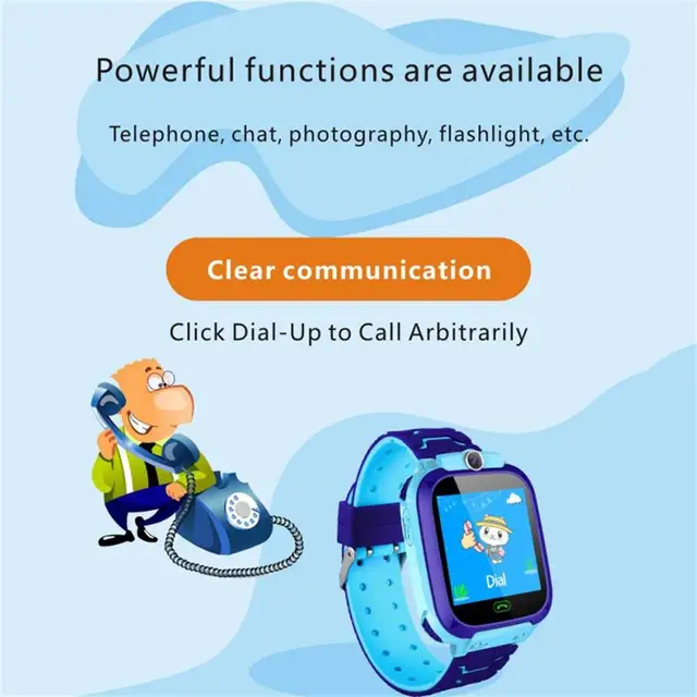 Q12b Children Smart Watch Kids 1.54-inch Touch Screen Positioning Call Smartwatch Remote Locator Photo Clock For IOS Android 4