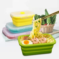 350 500 800 1200ml silicone collapsible lunch box bento box foldable food container silicone bowl portable rectangle outdoor box