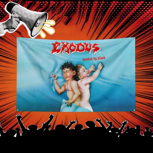 Фото Флаг в стиле рок-музыки, вдохновленный группой Exodus, 3x5 футов, полиэстеровый баннер для декора стен спальни, подарок для любителей музыки №2