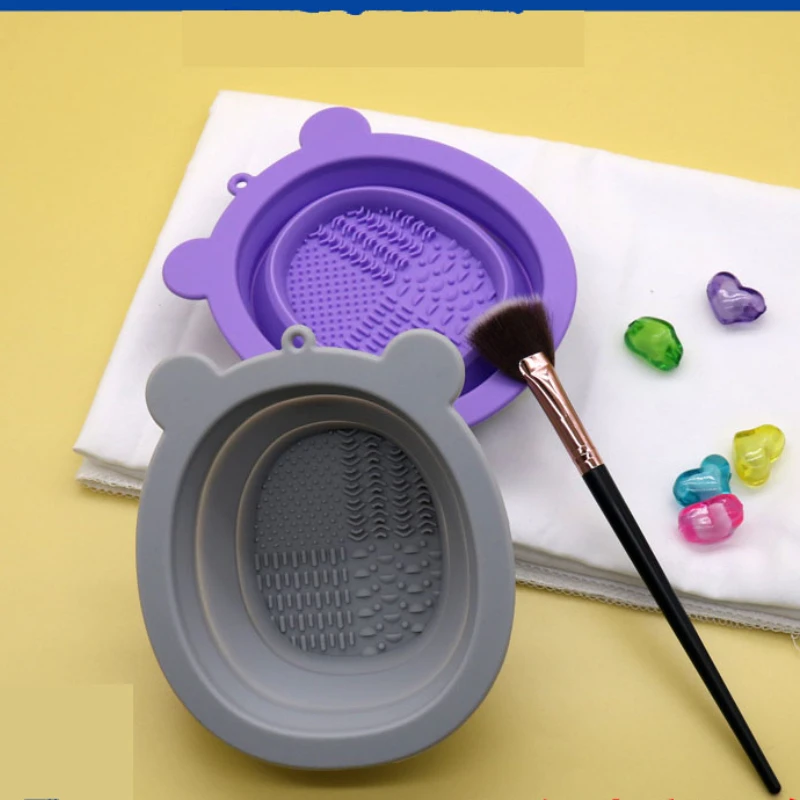

Silica Gel Wash Bowl, Silica Gel Wash Pad, Makeup Brush, Makeup Brush, Cleaning Box, Beauty Makeup Worker Skin Care Tools