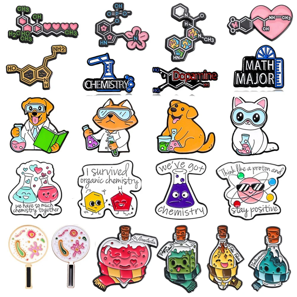 Креативная научная брошь химия Радуга пробирка ДНК микроскоп молекулярная