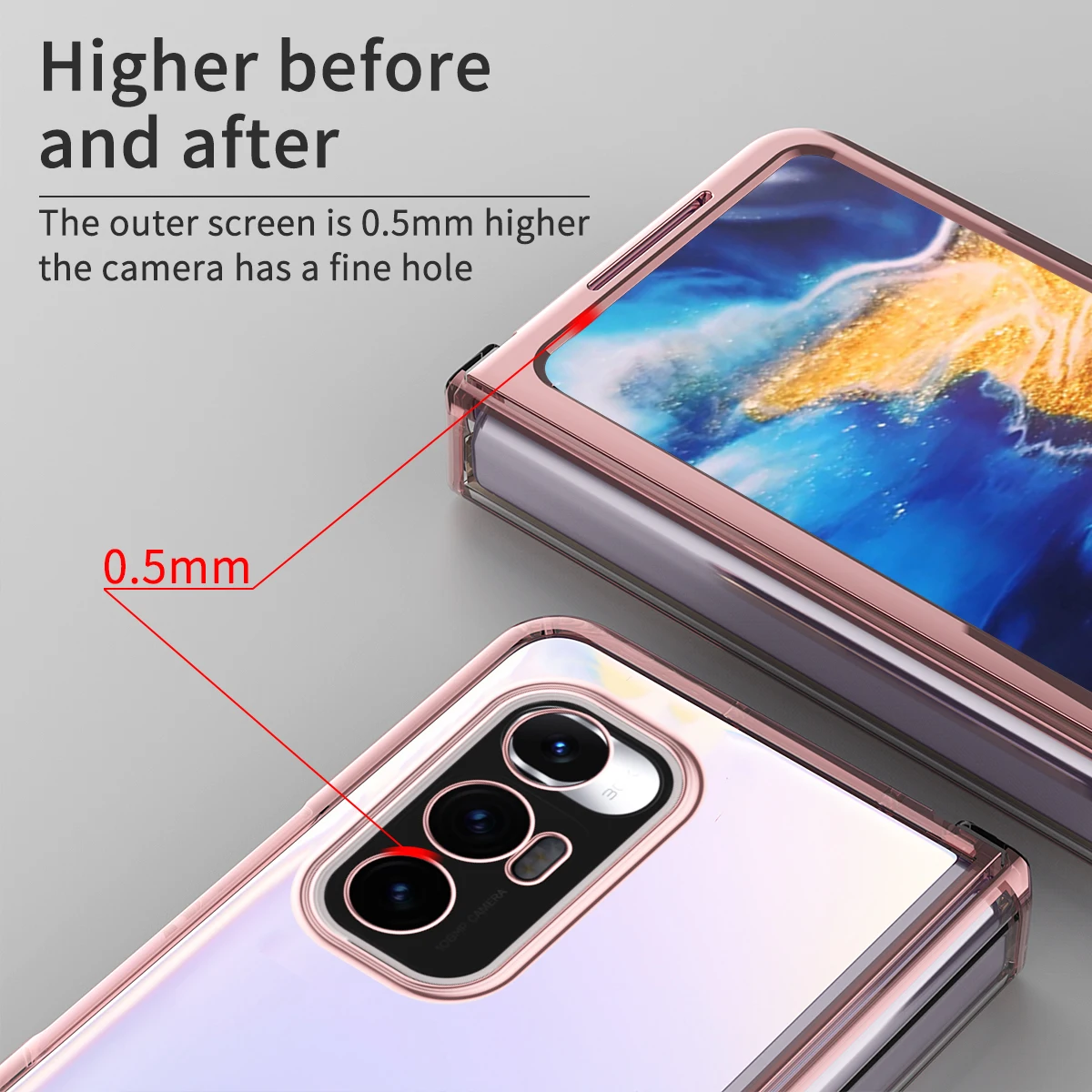 Clear Hinge Funda Fold Case For Xiaomi Fold Electroplating Transparent Hard Cover 360 Full Protection Anti - fall Shell