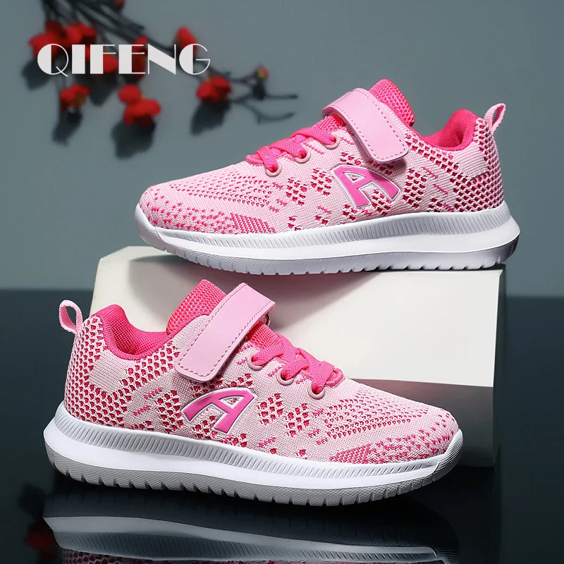 

2022 Cute Girls Soft Casual Shoes Light Mesh Sneakers Student Kids Summer Sock Footwear Fashion Children Sport Shoes Tenis 5 6 7