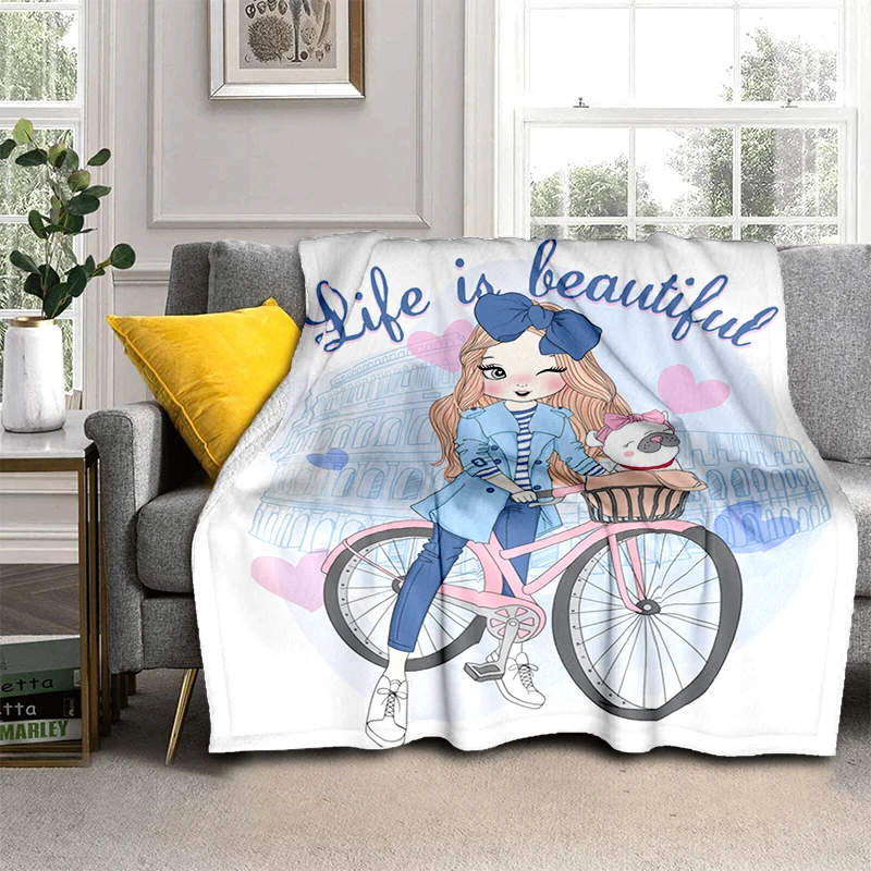 

Мультяшное плюшевое одеяло для девочки, дивана, спальни, тонкие одеяла для пикника из мультфильма, современное фланелевое одеяло, покрывало Gedruckt Bettdecke Geschenk