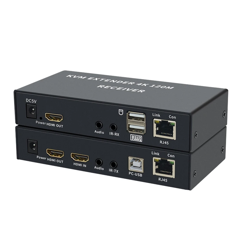 4K HDMI KVM-удлинитель по кабелю Cat5e/6 Ethernet 120 м HDMI USB-удлинитель видео аудио передатчик приемник Поддержка клавиатуры мыши