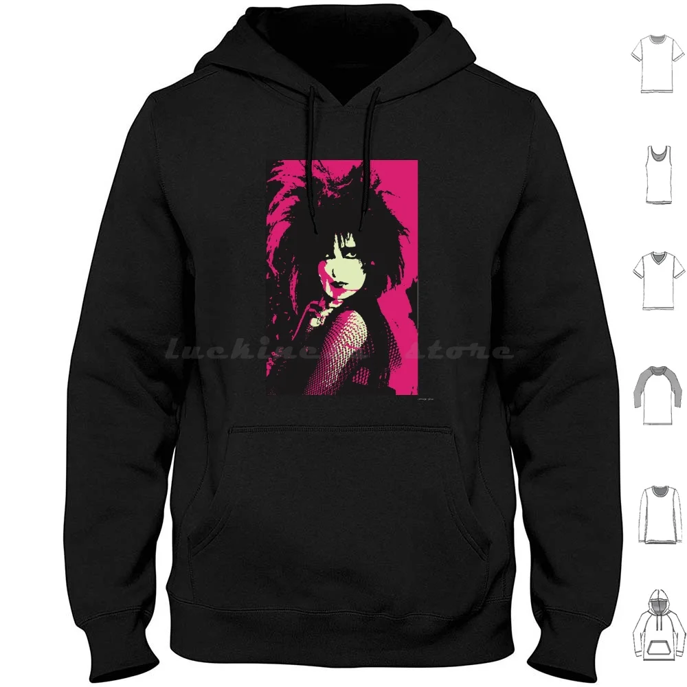 

Siouxsie Sioux Hoodie cotton Long Sleeve Siouxsie Sioux Banshees Goth Punk Postpunk Joy Division The Cure Robert Smith Glove