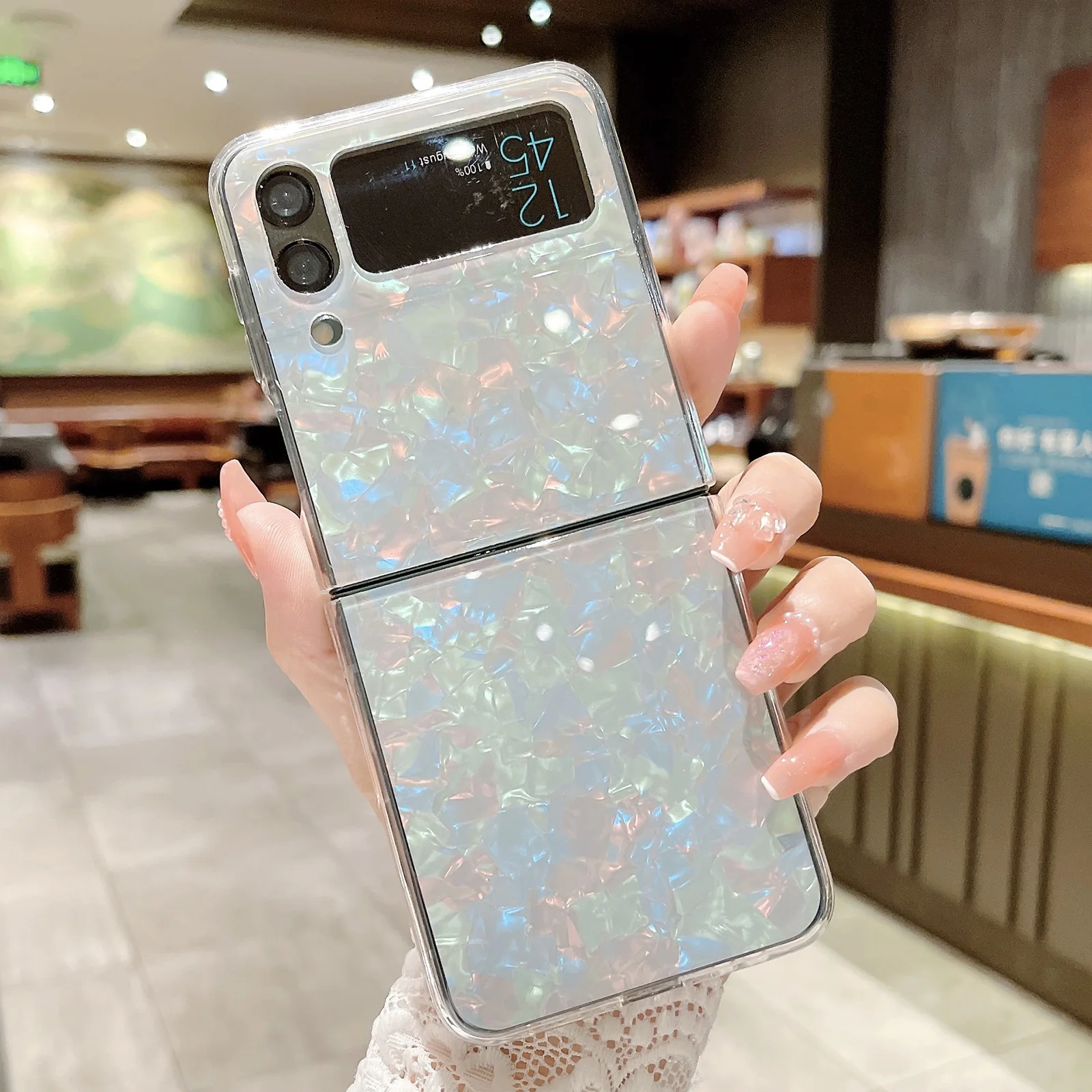 

Shell Folding Phone Case for Samsung Galaxy Z Flip 4 Shockproof TPU Soft Matte Cover Slim Phone Protection Cover Case