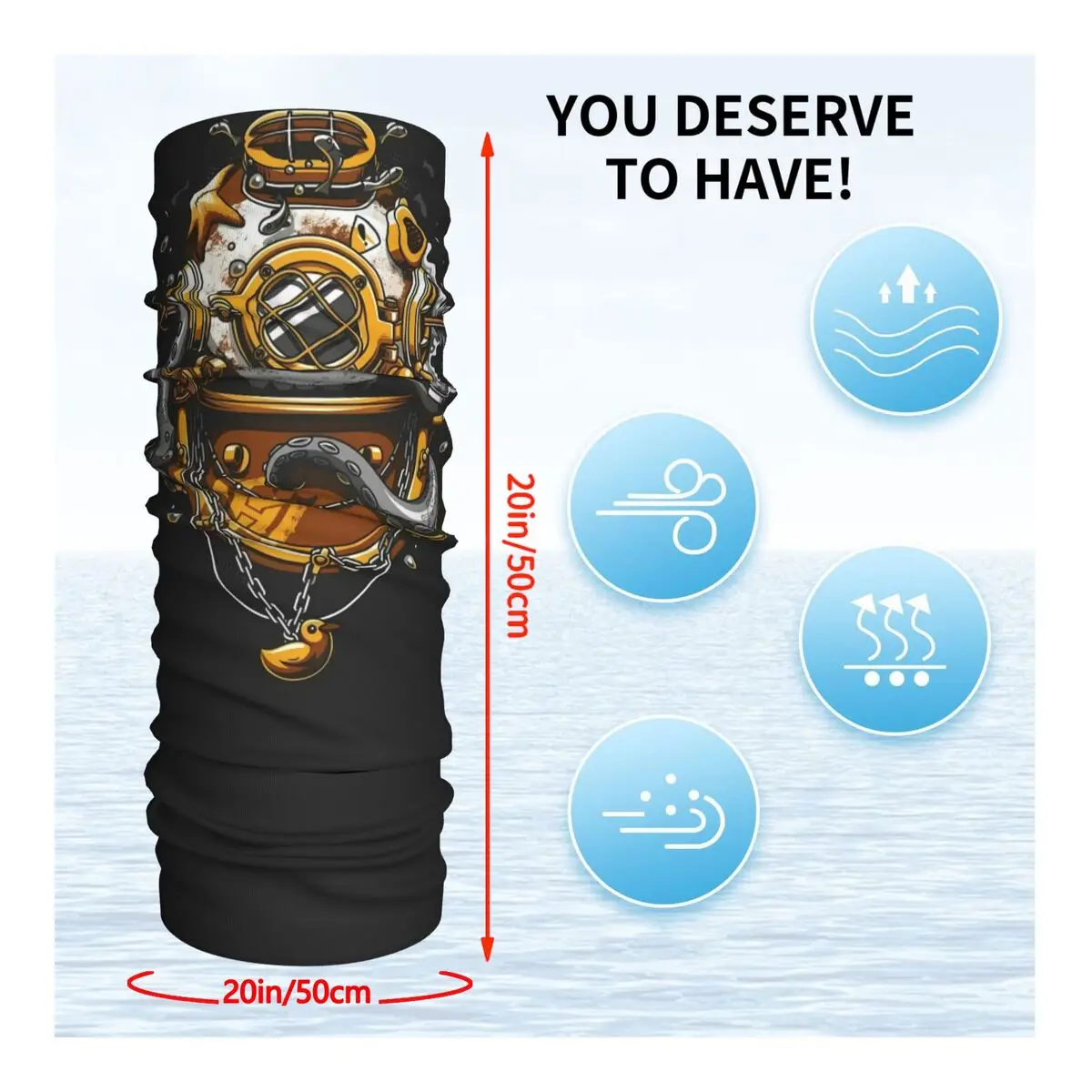 Шейный платок для глубокого погружения из полиэстера