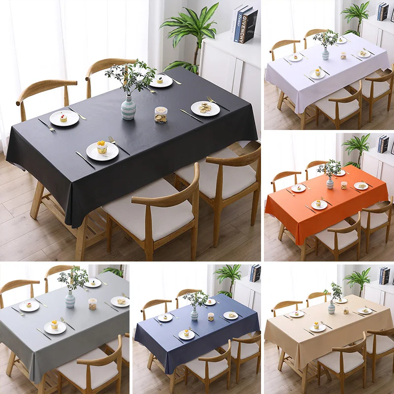 PVC Table Cloth Plaid Rectangular Table Cover Waterproof Oilproof Easy Cleaning Farmhouse Style Decorative Dining Table Cloth