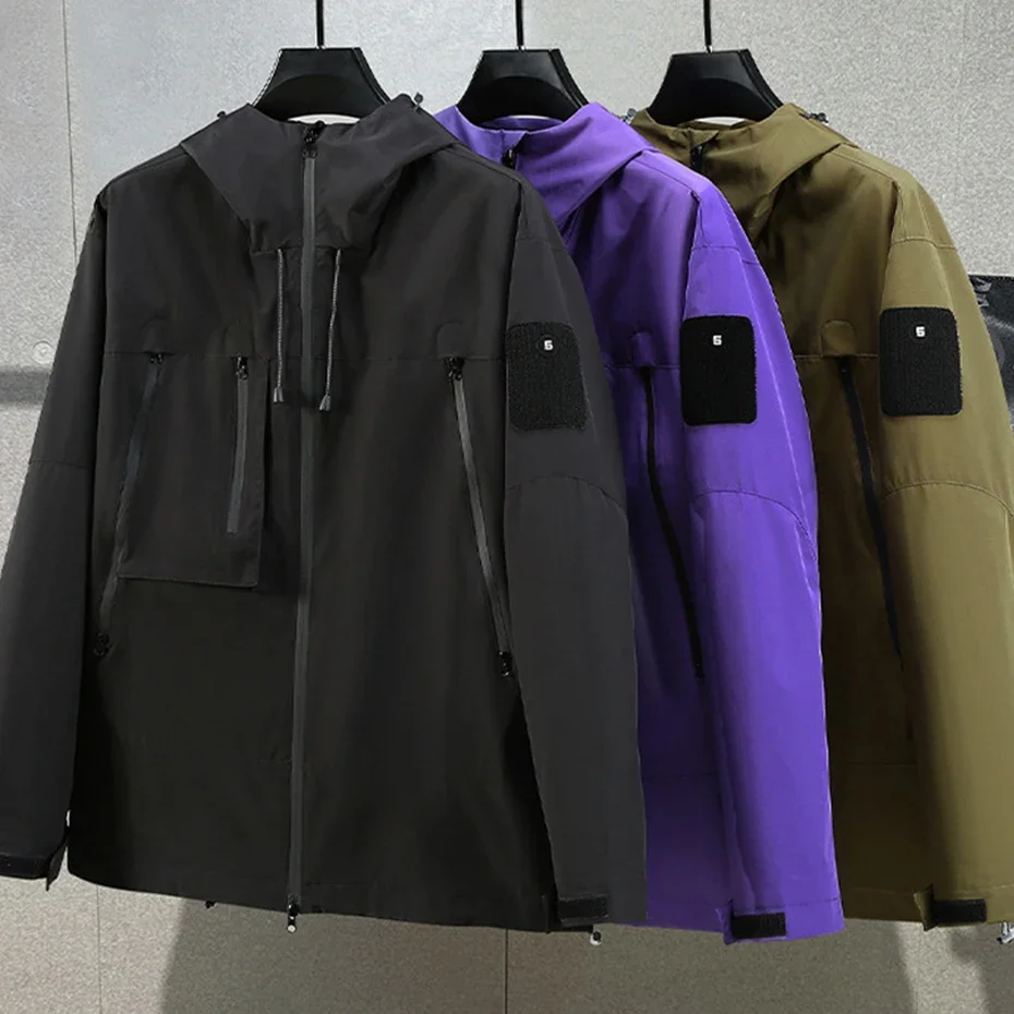 Мужская водонепроницаемая ветровка в стиле карго размеры до 10XL