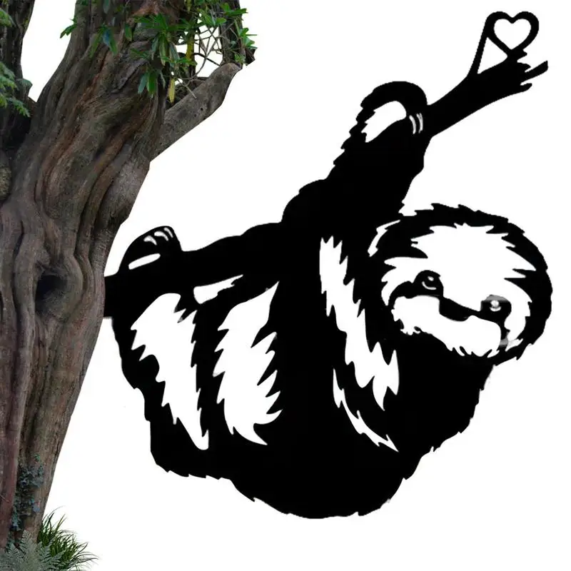 

Metal Animal Yard Stakes Cute Sloth Bear Garden Art Garden Decorative Stakes Outdoor Garden Decor Black Animal Ornament For Yard