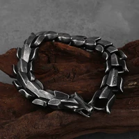 vintage viking bracelet stainless steel men fashion biker nordic viking dragon bracelet odin amulet ouroboros jewelry gift