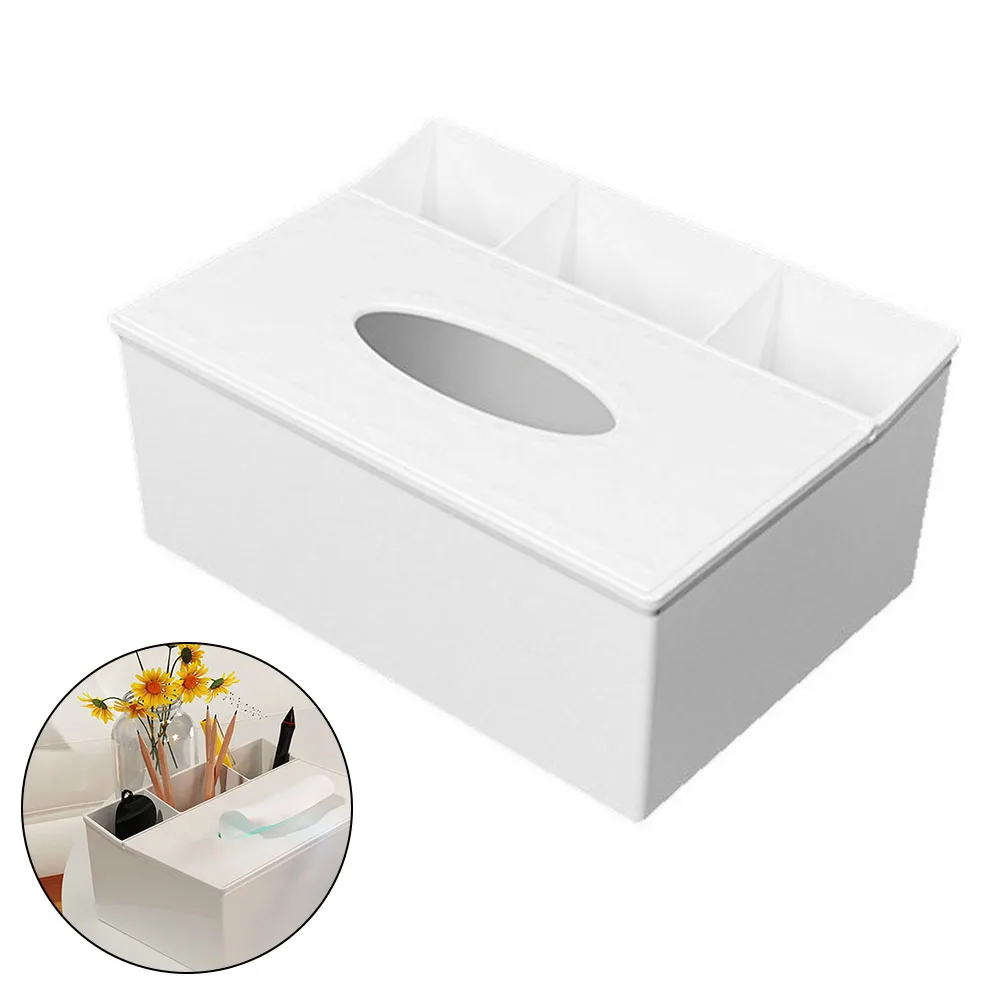 

Tissue Box Tissue Storage Box 23.7*17.3*10.7cm Anti-skid Feet Compartment Storage Box Convenient Easy To Clean