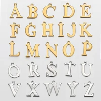 20pcs stainless steel gold letter charm initial charms alphabet beads pendants assorted for bracelet necklace jewelry making diy