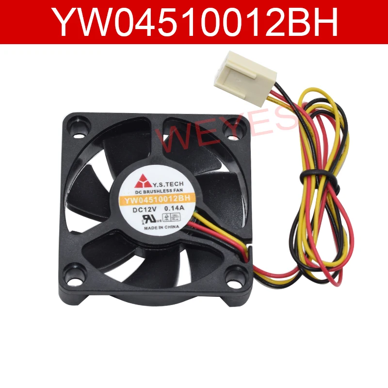 Оригинальный 4,5 см YW04510012BH YW04510012LM 4510 DC12V 0.14A 45*45*10 мм 3-контактный охлаждающий вентилятор