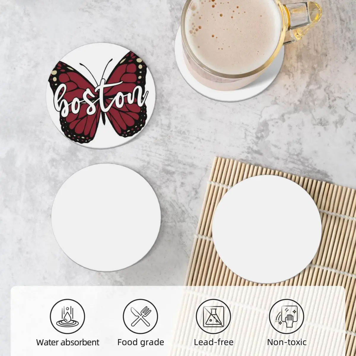 Керамические подставки Boston Butterfly (набор из 4 шт.) керамические для столового