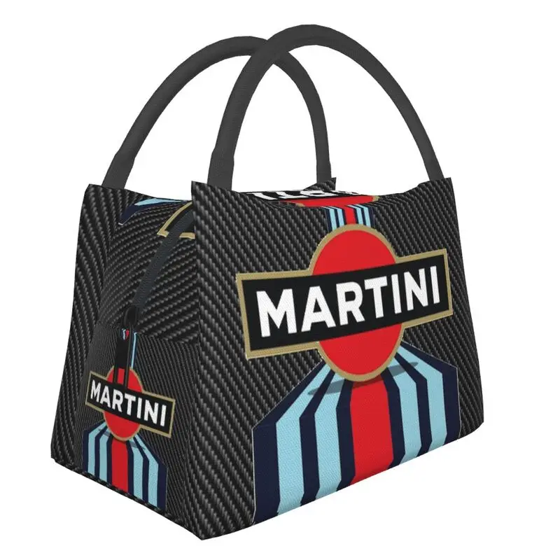 

Изготовленный На Заказ карбоновый Ланч-бокс Martini в полоску для гонок, Женский термоохладитель, изолированный Ланч-бокс для офиса и путешест...