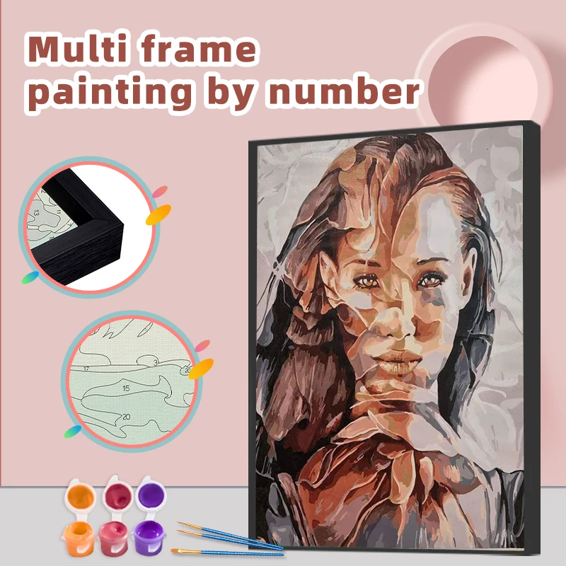 

Набор для рисования по номерам на холсте, с алюминиевой рамкой